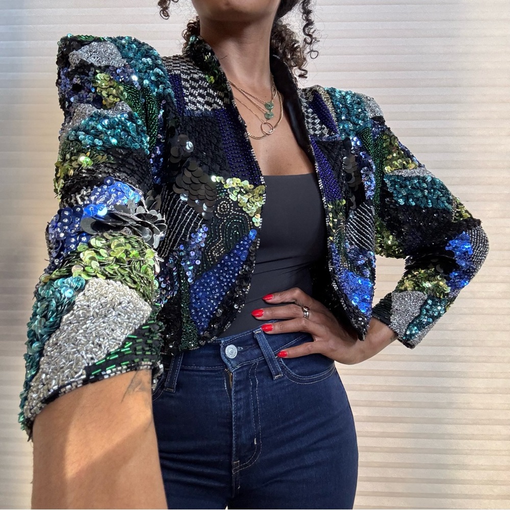 Scala Vintage Sequin Statement Jacket - Picture 3 of 16